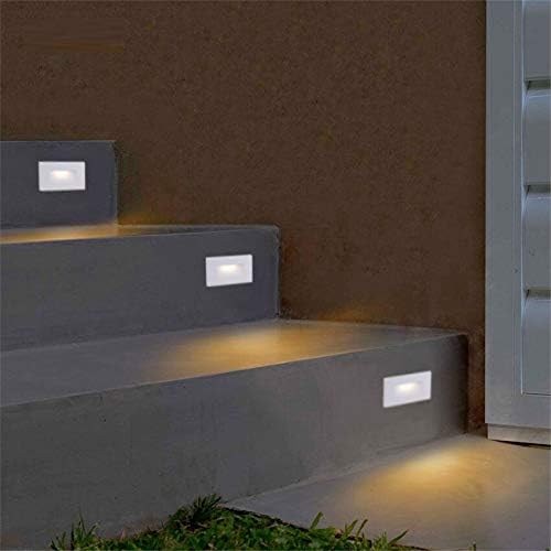 Ciata LED Stair Lights - 3 CCT Options (3000K/4000K/5000K) | 3 Watt Step Lights for Indoor and Outdoor Stairs | Ideal for Home Theater and Outdoor Stairway Lighting | White Finish, Horizontal
