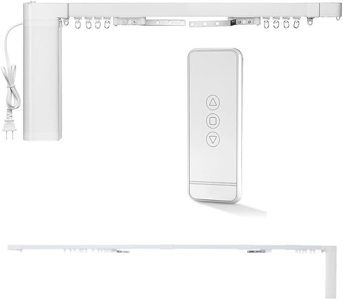 Electric Curtain Track, Retractable Motorized Curtains Rod From 7-10.5ft, Automatic Curtain Opener with Smart/Manual Control, Smart Curtains System for I-Rrail and U-Rail (For 7-10.5ft)