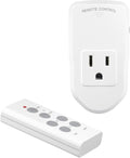 BN-LINK Wireless Remote Control Outlet Electrical Switch for Lights, Fans, Christmas Lights, Small Appliance, 100ft Long Range White 10A/1200W, 1 Remote + 1 Outlet, ETL & FCC Certified