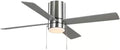 LYTIO Scenic 52 in. Integrated LED Indoor Brushed Nickel Hugger Ceiling Fan with Reversible Motor & Reversible Blades Included