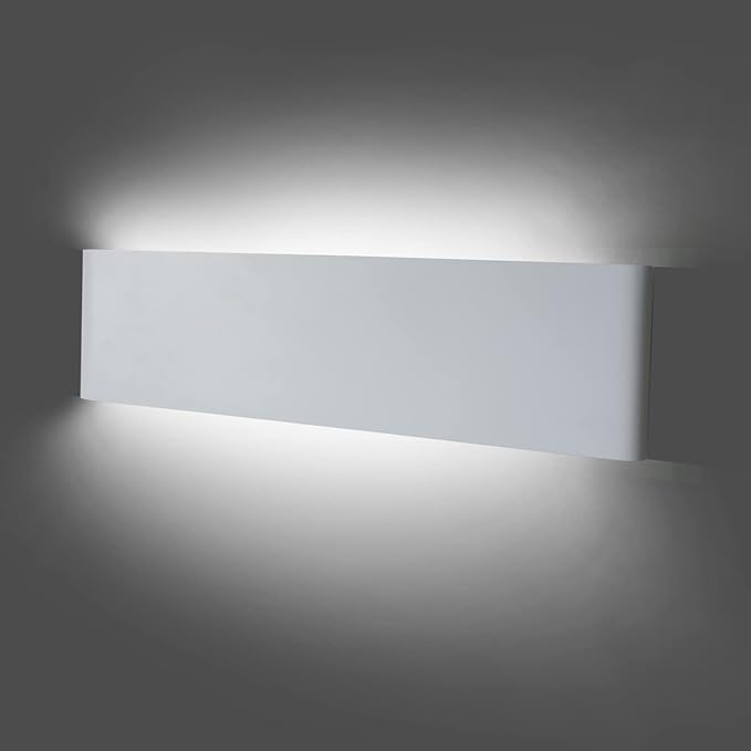 KICAAO 15.7in White Modern Wall Sconce 2-Pack,16W Indoor Vanity Light Up and Down LED Vanity Light for Bathroom Wall Lighting Fixtures Not Dimmable Not Plug (White Light 5000K)