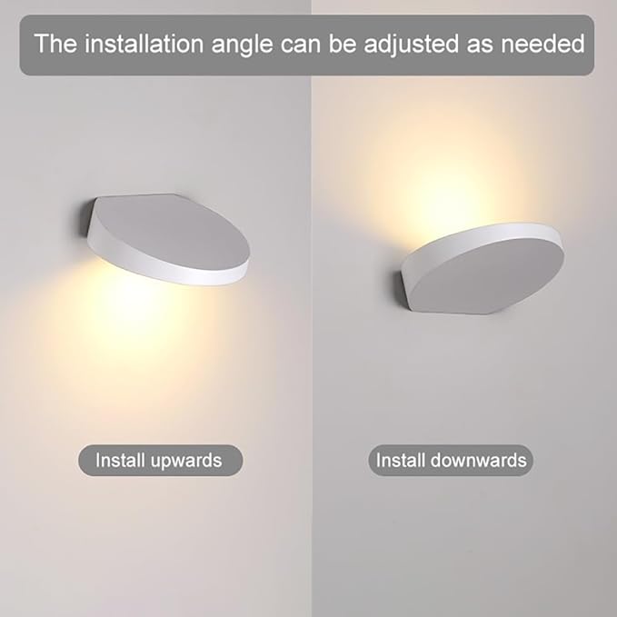 Set of 2 Warm White 3000K LED Stair Lights, 5W Indoor Wall Sconces for Living Room and Bedroom - Picture Gallery Lighting (White)
