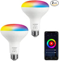 XODO Smart LED Flood Light Bulbs 2 Pack - WiFi, Dimmable, Color Changing, BR30, E26, 11W (75W Equivalent), 900 Lumens, LB1