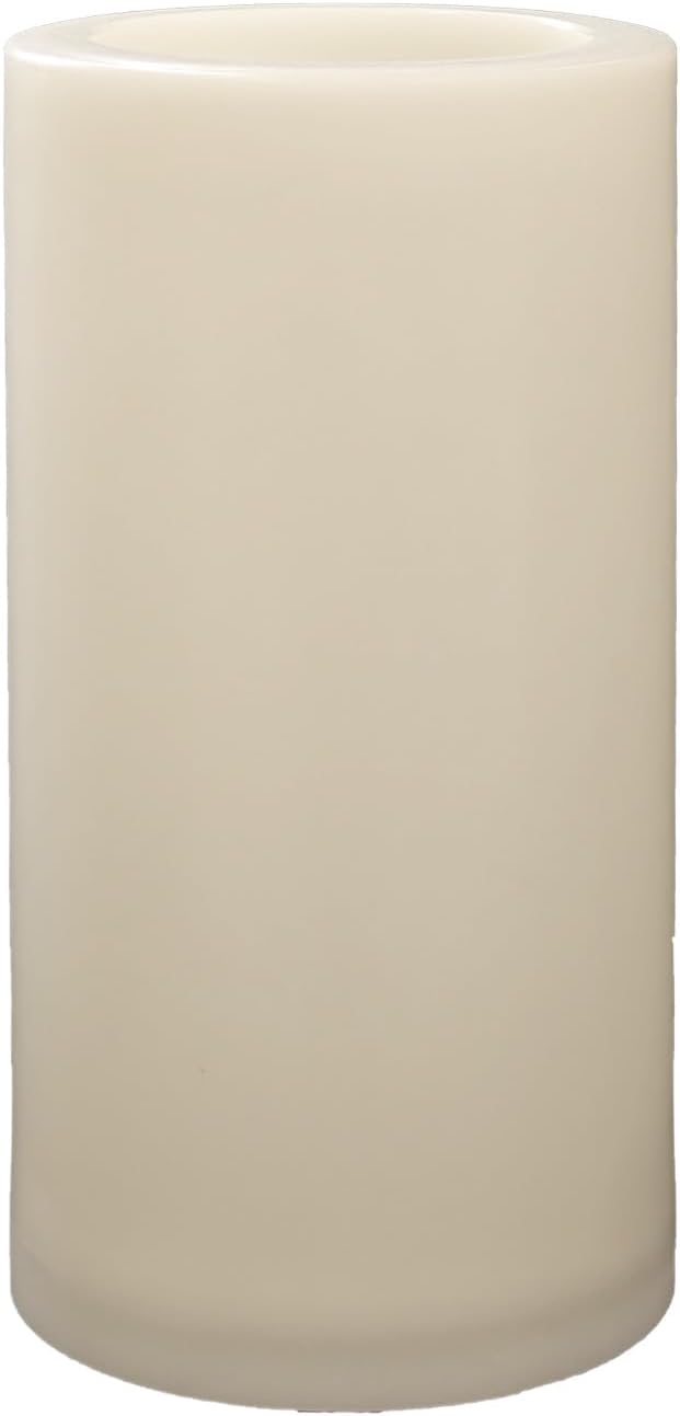 CANDLE CHOICE Outdoor Battery Operated Flameless Candle with Auto Daily Cycle Timer Waterproof Flickering Plastic Electric LED Pillar Light for Lantern Patio Garden Wedding Party Decorations 3”x6”(H)