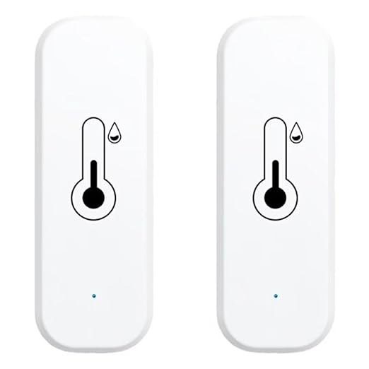 WiFi & Bluetooth Temperature and Humidity Sensor,No Hub Required,Compatible with Alexa and Google Home,for Home, Baby Rooms,Greenhouses Accessories, Garages, Office 2Pack(No Include Battery)
