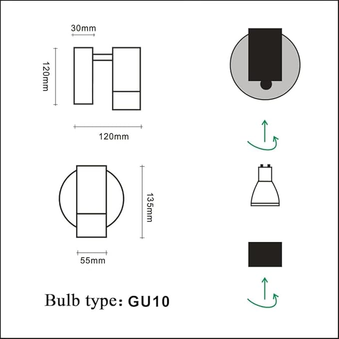 DUHU Wall Sconce Lights for Bedroom,White Wall Light with Switch,Indoor Modern Gold Hardwired Sconces Wall Lighting with Rotatable Lampshade,Wall Lamps for Living Room,Corner,Hallway,Bar,Wall Decor