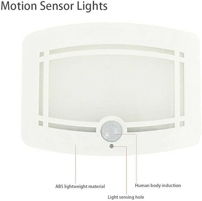 Dexin Wall Lamplight Sconce, DEXIN Aluminum 10 LED Motion Sensor Sconce Battery Powered Adjustable Brightness,Stick-on Anywhere Warmwhite