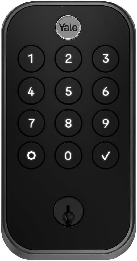 Yale Security Assure Lock 2 Touch Deadbolt, Black Suede Keyed Smart Entry Door Lock with Wi-Fi Connected Keypad and Fingerprint Scanner for Code Entry and Remote Access, YRD410-F-WF1-BSP