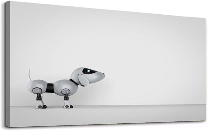 Wibinuki Wall Art Wall Decor Wall Paintings Dog robot empty wall for Living Room Bedroom Bathroom Home Decor Can Be Hung Directly 20"x 40"