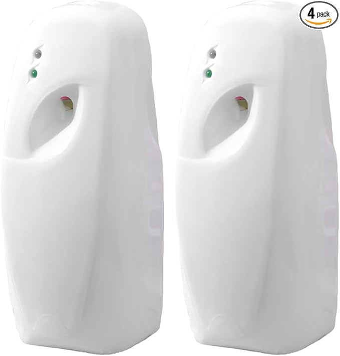 4 Pcs Automatic Air Freshener Dispenser, Wall-mounted Automatic Adjustable Fragrance Aerosol Sprayer for Bathroom, Hotel, Office and Public Area,White,Air Freshener Spray Refill not included