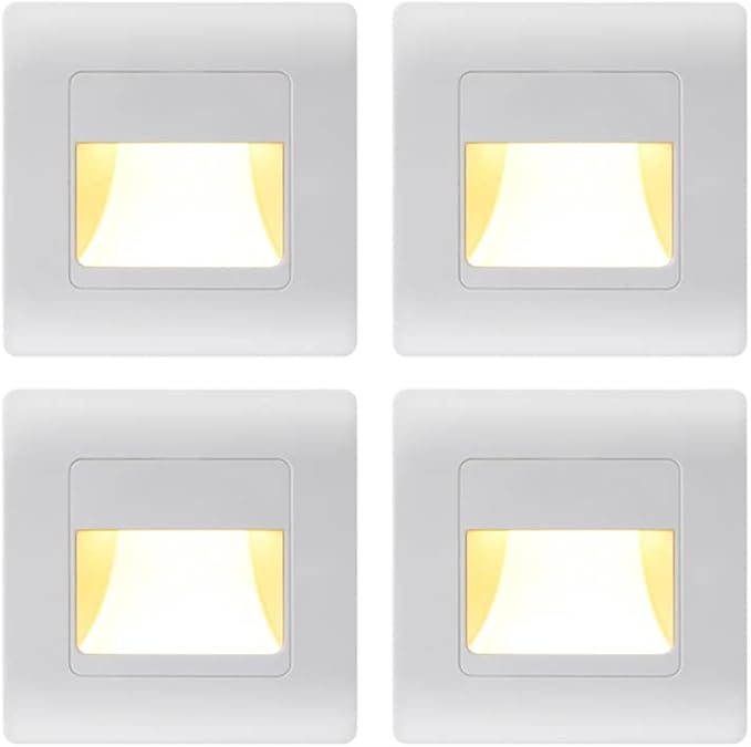 Recessed LED Stair Light Wall Lamp Motion Sensor Wall Lamp AC85-265V Step Lamp Corridor Lighting Indoor Wall Lighting 4PcsWarmWhite White