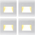 Recessed LED Stair Light Wall Lamp Motion Sensor Wall Lamp AC85-265V Step Lamp Corridor Lighting Indoor Wall Lighting 4PcsWarmWhite White