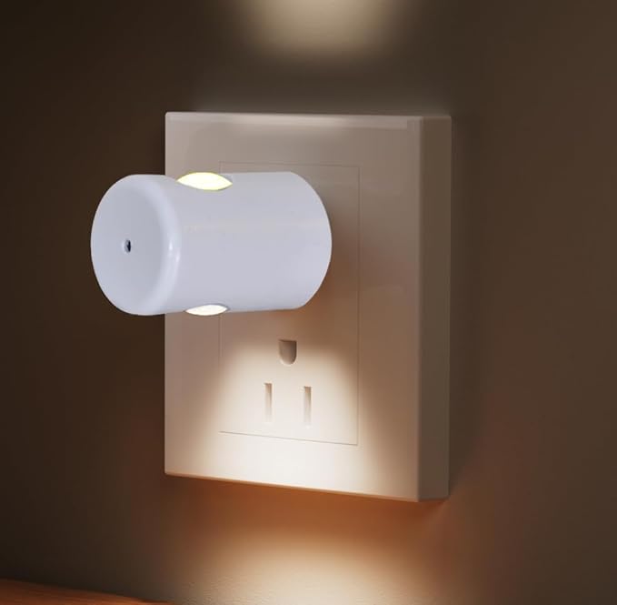 4-Pack Motion Sensor Night Light, Plug into Wall Dusk to Dawn LED Nightlight, Auto On/Off, 5000K Daylight 100 Lumens, Rotatable Plug-in Design for Hallway, Staircase, Bathroom, Bedroom, Kitchen