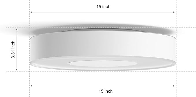 Philips Hue Infuse Medium Ceiling Lamp, White - White and Color Ambiance Color-Changing Smart LED Light - 1 Pack - Control with Hue App - Compatible with Alexa, Google Assistant, and Apple Homekit