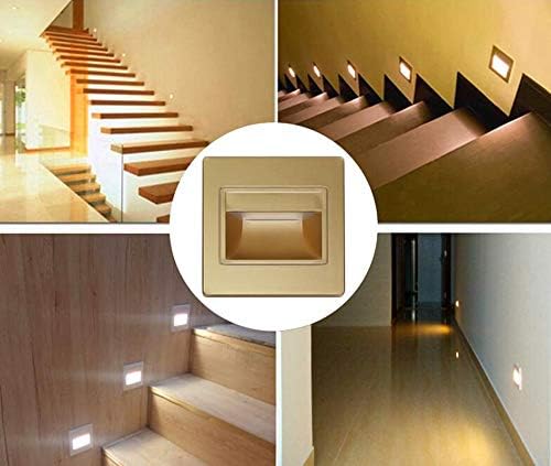 3W LED COB Wall Light Modern LED Footlight Stair Lights Led Step Light Night Lamp Recessed with 86 Box Silver White Gold (Warm Gold+Box)