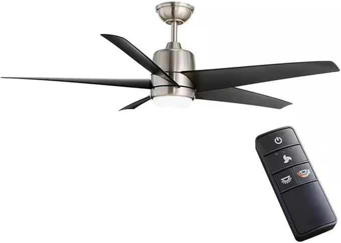 LYTIO MENA 54 in. Brushed Nickel Ceiling Fan with White Color Changing Integrated LED Light Kit and Remote for Indoor/Outdoor