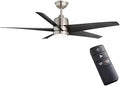 LYTIO MENA 54 in. Brushed Nickel Ceiling Fan with White Color Changing Integrated LED Light Kit and Remote for Indoor/Outdoor