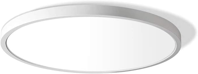 LightingWill 12 Inch LED Flush Mount Ceiling Light Fixture, 4000K Nurture White, 3200LM, 24W, Flat Modern Round Lighting Fixture, 240W Equivalent White Ceiling Lamp for Kitchens, Bedrooms.etc.