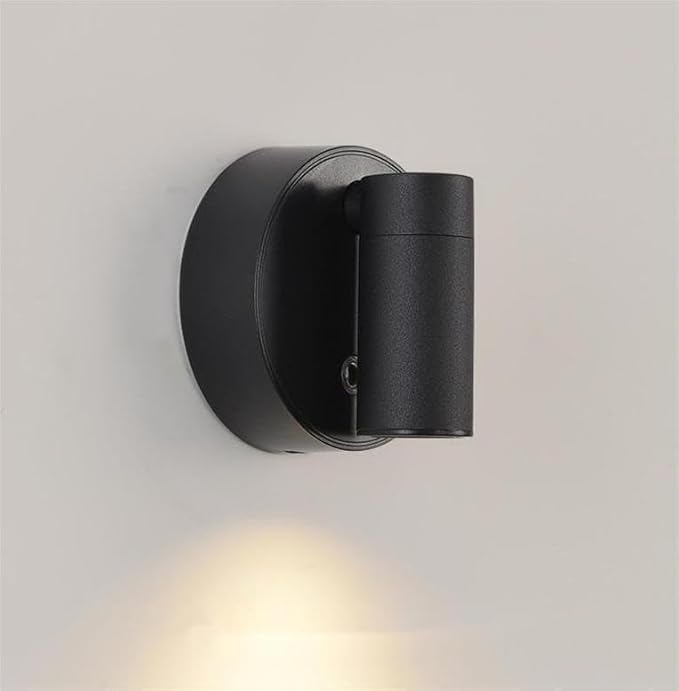 Modern Black LED Wall Sconce with Touch Switch, Dimmable Up Down Wall Light for Bedroom, Living Room, Hallway, Stairwell, Energy-Efficient Indoor Lighting Fixture