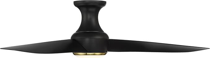 Corona Smart Indoor and Outdoor 3-Blade Flush Mount Ceiling Fan 52in Satin Brass Black 2700K LED Light Kit and Remote Control works with Alexa, Google Assistant, Samsung Things, and iOS or Android App