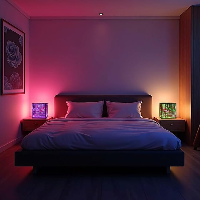 Infinity Hyper Cube LED Table Lamp, Color-Changing Music-Sync APP-Controlled Ambient Light for Gaming, Party, Home (Small 4Inchs)