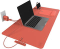BLACK+DECKER Home Office Kit, 7 PCS Set, Desk Pad, 2-Port PD Charger, Ergonomic Mouse Pad, Phone Stand, Combo Cables, Cable Organizer, Workspace Accessories Perfect for Work-from-Home (Coral Rose)