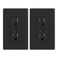 ELEGRP Smart Plug, Smart in-Wall Outlet Compatible with Alexa and Google Assistant, 2.4GHz Wi-Fi Smart Receptacle with Energy Monitoring, No Hub Required, UL Listed, Black, 2 Pack