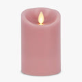 Luminara Blooming Mauve Garden Pillar Candles - Flameless Real-Flame Nature-Inspired Battery Operated LED Decor - Spring Summer Collection - 3" x 4.5"