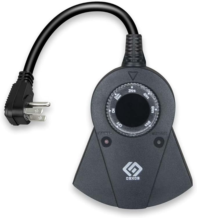 24-Hour Outdoor Light Timer – Water-Resistant, Photocell Dusk to Dawn Sensor, 2/4/6/8-Hour Countdown Timer, Three Grounded Outlets – Ideal for Home, Christmas Lights, Garden – 15A, UL Listed