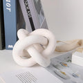 Jlong Wood Knot Decor, 3-Link Wood Chain Link Coffee Table Decor, Small Shelf Decor Accents, Hand Carved Modern Farmhouse Boho Wooden Knot Decorative Chain Wood Decor for Living Room Bedroom Office