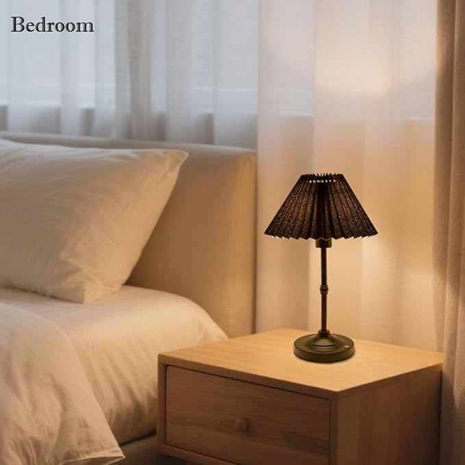 Cordless LED Table Lamp with Dimmer, Built-in Rechargeable Battery, 3-Level Brightness, Patio Table Lamp, Bedside Night Lamp, Ambient Light Desk Lamp for Home Decor Restaurant, Gift for Men