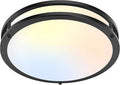 TOBUSA 36W LED Flush Mount Ceiling Light Fixture, 13inch LED Ceiling Light 3600LM, Modern Black Ceiling Light 2700K/3000K/4000K/5000K/6500K 5CCT, Dimmable Ceiling Lamp for Living Room Kitchen,1 Pack