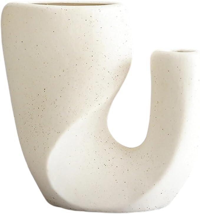 Nordic Style Ceramic Vase Set, Luxury Artistic Flower Arrangement for TV Cabinet and Entryway, Modern Minimalist Home Decor Accents(Type B Beige)