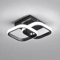 Modern LED Ceiling Light, 9 Inch Square Hallway Light Fixtures 6500K Cool White Black Mini Ceiling Light for Corridor, Bedroom, Kitchen, Balcony, Stair, Entrance