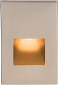 WAC Landscape Lighting, LEDme 120V LED Vertical Indoor and Outdoor Step and Wall Light Amber 1800K LED in Brushed Nickel