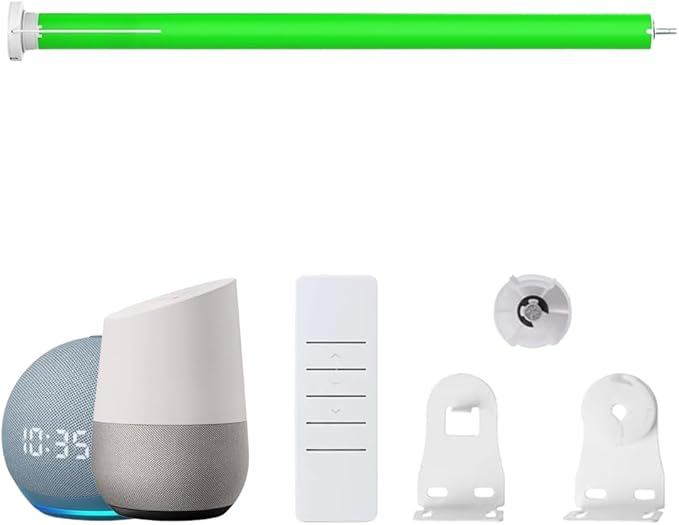 Smart WiFi Roller Shade Motor for 1.5" (38mm) Tube, Tuya App Alexa Voice Control No Hub Needed, 1.1Nm/2Nm Electric Blind Motor Retrofit Kit, RF Remote & Schedule Timer (2.0N.m Torque for 25rpm)