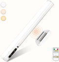 Rechargeable Magnetic LED Light Bar with Remote, Under Cabinet Lighting Wireless, Battery Powered Operated Wall Strip Lights, Dimmable Desk Lamp for Mirror Counter Bathroom Indoor - White