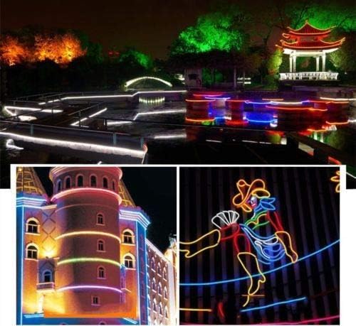 100FT Orange Flexible LED Neon Rope Light Lighting Strip Tube Indoor Outdoor Christmas Party Wedding Room Decor Lighting 110V