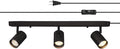 Globe Electric 59467 3-Light Plug-in Track Lighting, Matte Black, Bulb Not Included