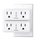 Dual Smart Plug 15A, GHome Smart Plugs Work with Alexa and Google Home, 2-in-1 Compact Smart Outlet Timer with APP Remote Control, 2.4GHz Wi-Fi Only, No Hub Required, FCC Listed, 2 Pack