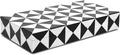 Handicrafts Home Large Decorative Storage Box with Lid, Black and White Coffee Table Storage Box, Decorative Remote Control Holder, Keepsake Storage Box for Living Room & Shelf Decor, Triangle 12x6x2