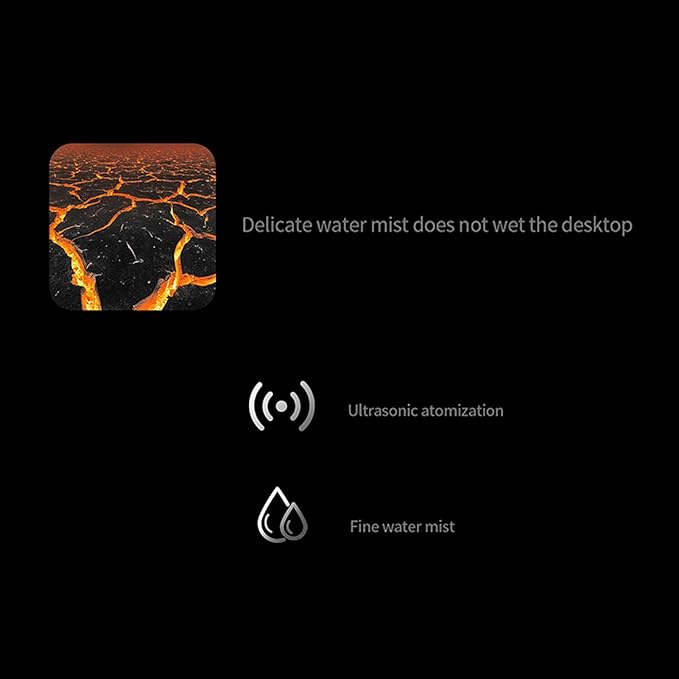 Essential Oil Diffuser Humidifier 200ml Quiet Volcano Cool Mist Humidifier Aromatherapy Diffuser with 7 Colors Light for Bedroom Office (Black)