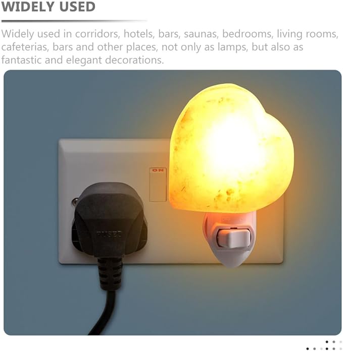 Zerodeko Salt Night Shape Led -in Night Light for Bedroom and Bathroom Decor Creates Warm Glow for Relaxation for Meditation and Nightstand Use