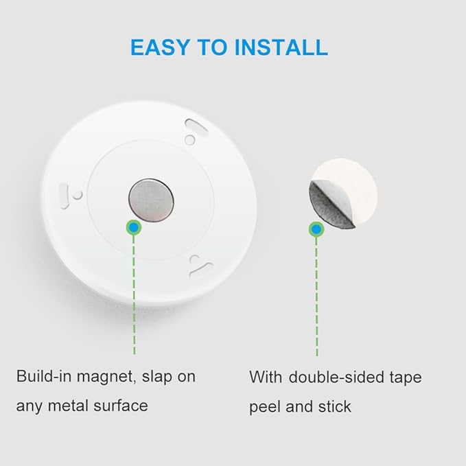AMIR Upgraded 3.15” Motion Sensor Light Indoor, Cordless Battery Powered Stick on LED Night Lights for Closet, Stair, Under Cabinet, Hallway, Kitchen (White - Pack of 3)