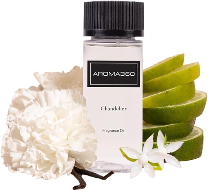 Aroma360 - Chandelier Fragrance Oil Blend | Hotel Inspired for Luxury Essential Oil Diffusers | Aromatherapy Scent Diffuser Oil | Bergamot, Woodsy Sandalwood, and Flirtatious Saffron - 50ML