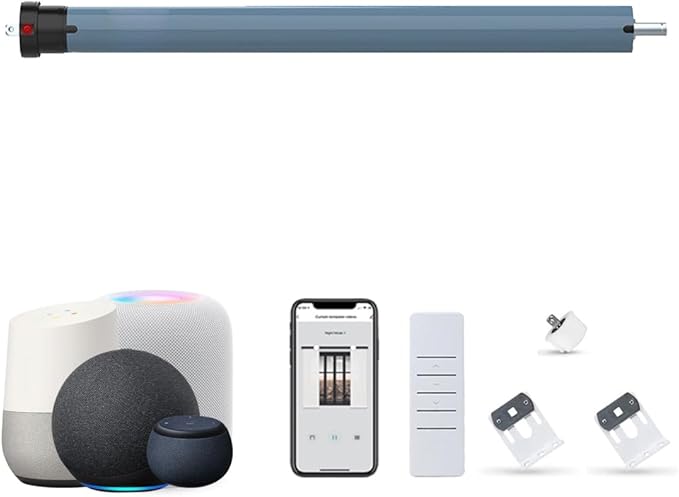 Matter Over WiFi Smart Roller Shade Motor, Wired Electric Blind Motor, 10N.m etrofit Kit, Compatible with Apple HomeKit, Alexa, Google Home and SmartThings (Φ47mm (1.85") Groove Tube)