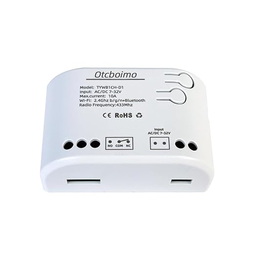 Smart WiFi Wireless Relay Switch Module, Tuya 1CH AC/DC 7-32V/ USB 5V Smart Life Remote Control, Dry Contact Momentry Switch Compatible with Alexa and Google Home