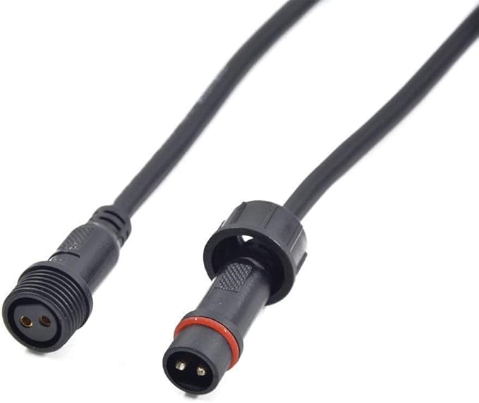 5Pairs 2pin Black Electrical Connector LED Connector for LED Lights 20cm Extension Cable 40cm/Pair 0.75mm² 22mm Nut