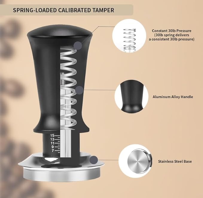 7 Pack Espresso Tamper Station&Coffee Distributor Tamper&Espresso WDT Stirrer&Coffee Tamping&Brush&Coffee Dosing Funnel&Espresso Puck Screen, Espresso Accessories for Bar Home Office (58 mm)