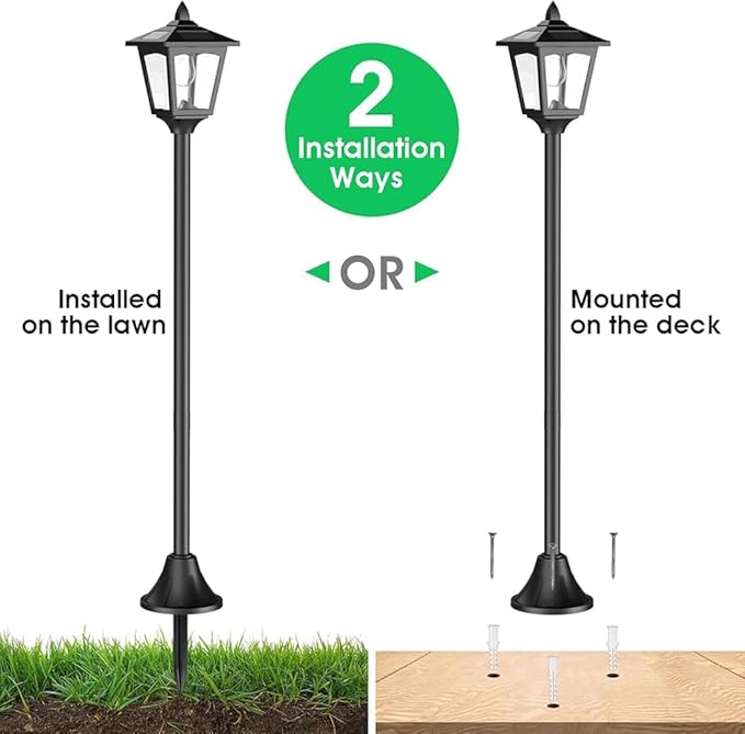 Solar Lamp Post Lights Outdoor 4-Pack, 40'' Waterproof Solar Post Lights with Dusk to Dawn Sensor, Vintage Solar LED Pole Lights for Garden Yard Pathway Driveway Patio